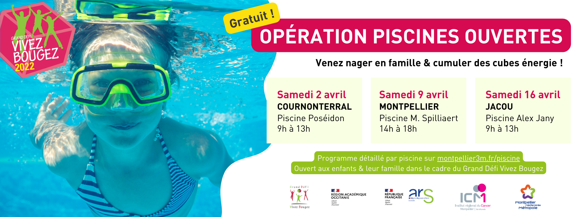 Opération piscines ouvertes GDVB Montpellier