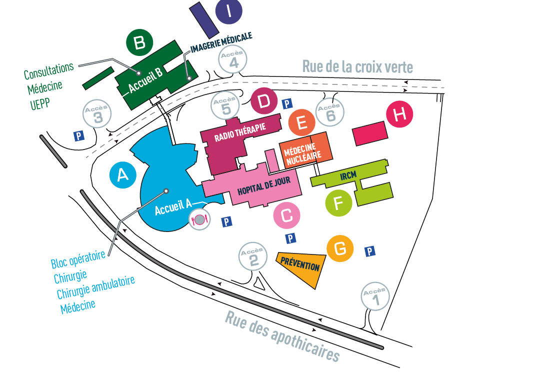 Plan du site Institut du Cancer de Montpellier Val d'Aurelle