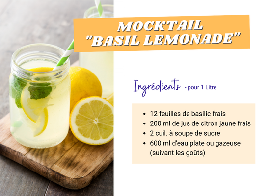 Mocktail basil lemonade